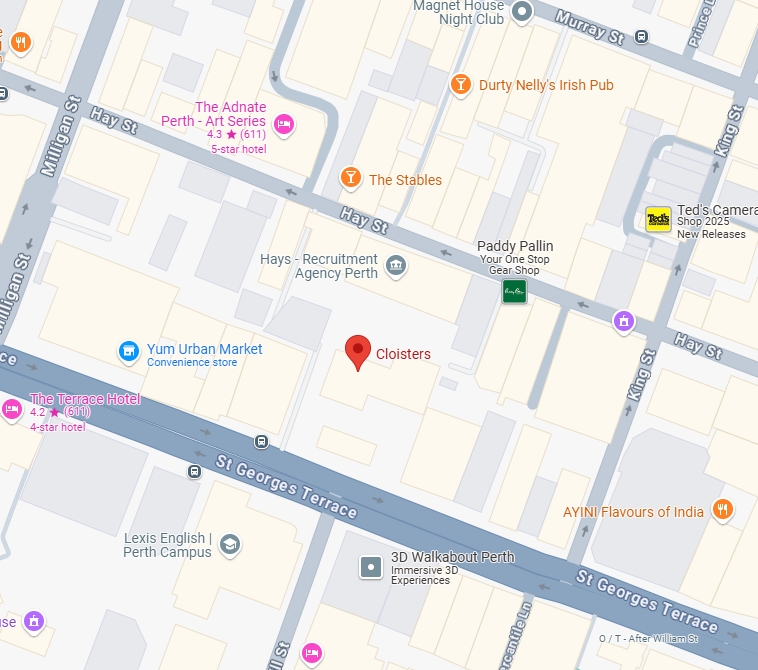 Shop 14, Cloisters Arcade, 863 Hay StreetPerth WA 6000